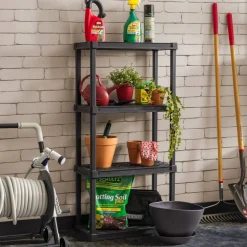 IRIS USA Plastic Garage Shelving Unit Storage Outdoor Indoor