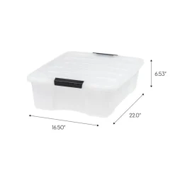 IRIS USA Plastic Storage Bins with Lids and Secure Latching Buckles