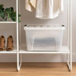 IRIS USA Plastic Storage Bins with Lids and Secure Latching Buckles