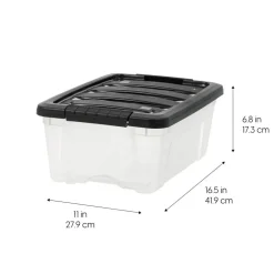 IRIS USA Plastic Storage Bins with Lids and Secure Latching Buckles