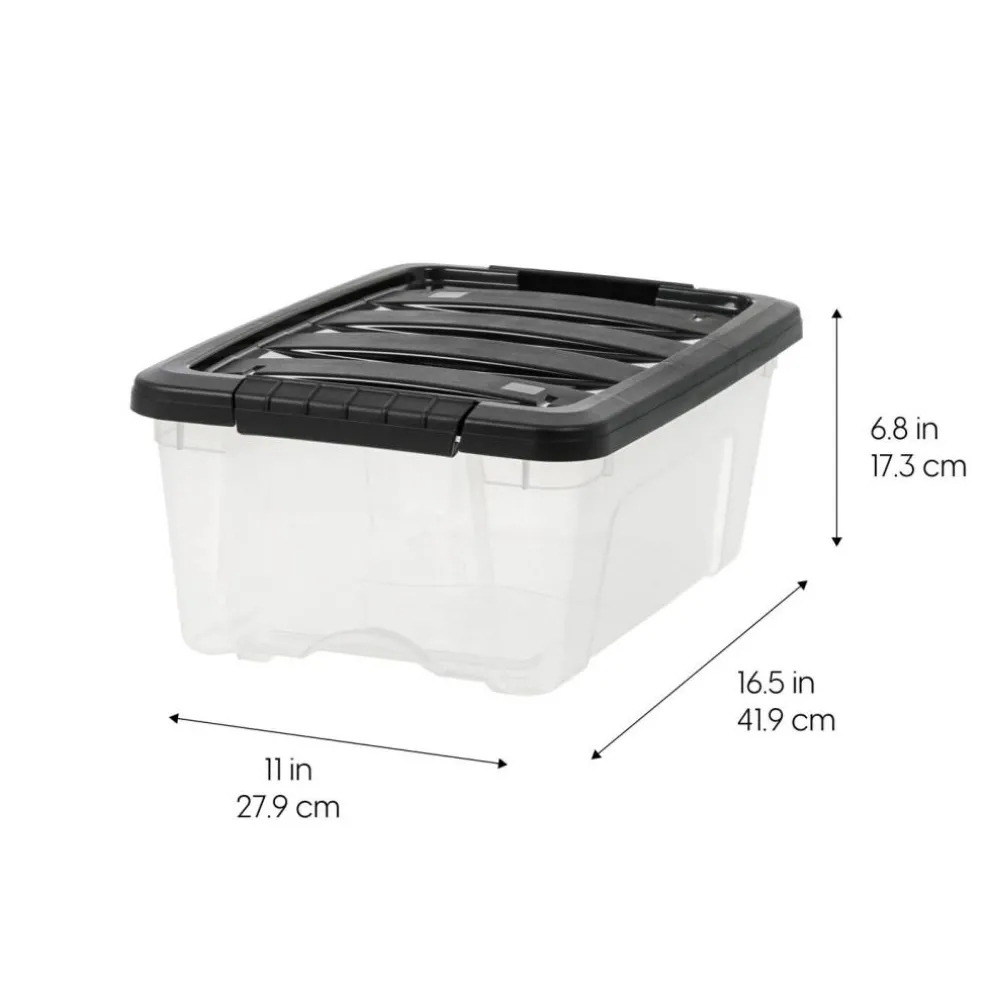 IRIS USA Plastic Storage Bins with Lids and Secure Latching Buckles