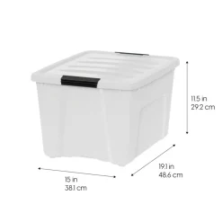 IRIS USA Plastic Storage Bins with Lids and Secure Latching Buckles