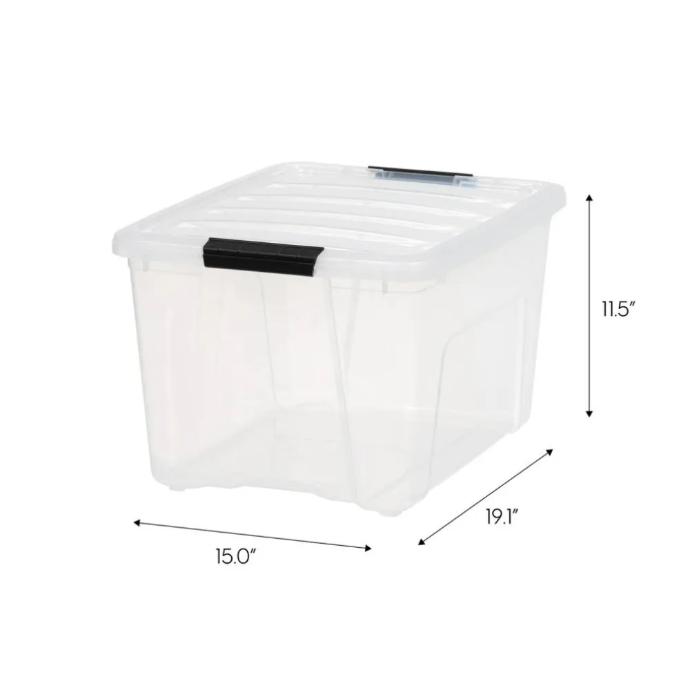 IRIS USA Plastic Storage Bins with Lids and Secure Latching Buckles