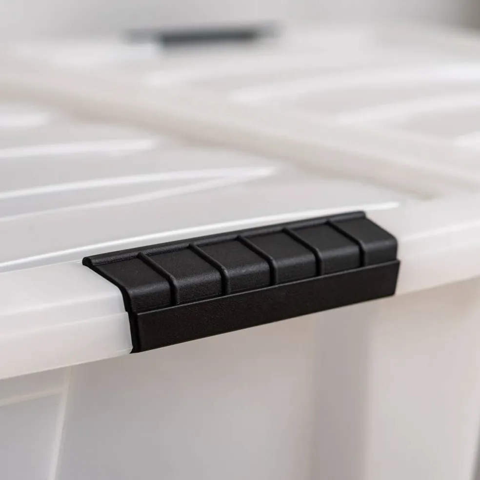 IRIS USA Plastic Storage Bins with Lids and Secure Latching Buckles