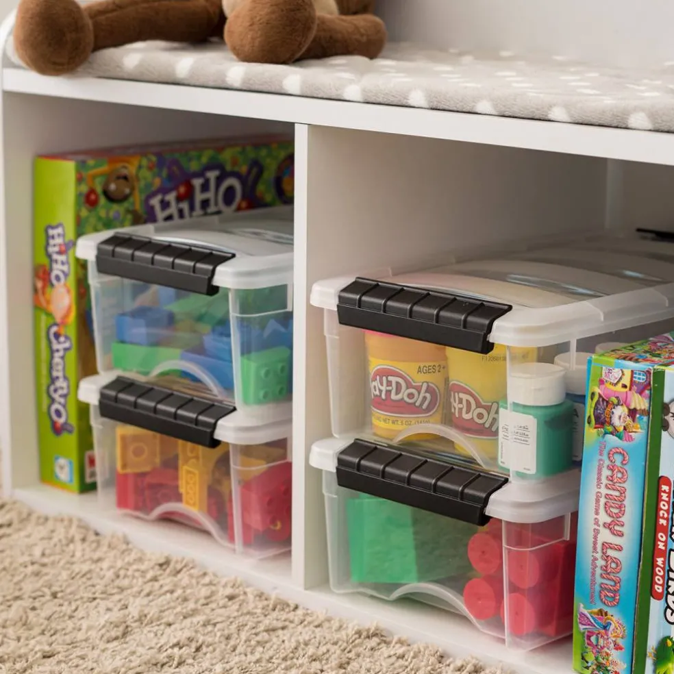 IRIS USA Plastic Storage Bins with Lids and Secure Latching Buckles