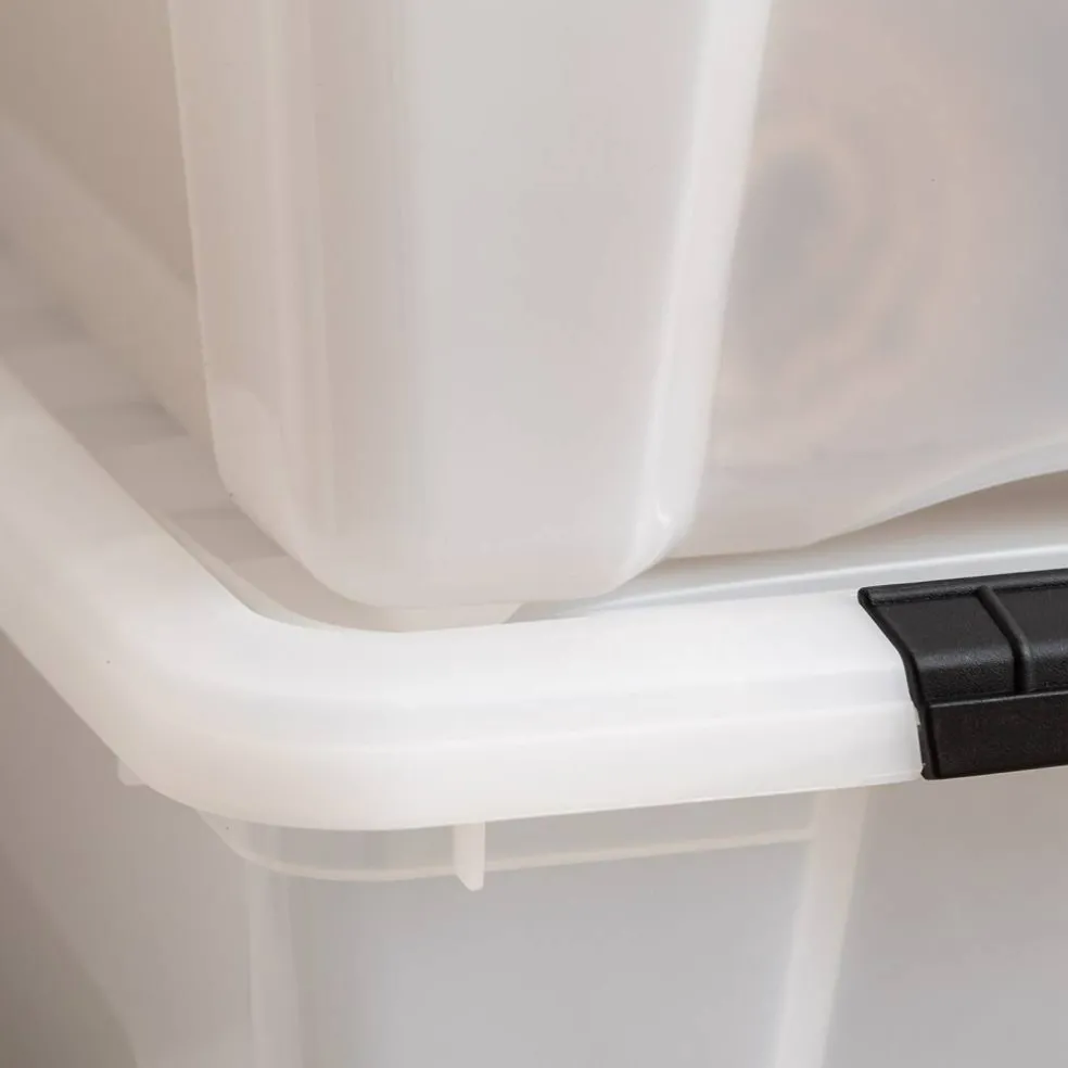 IRIS USA Plastic Storage Bins with Lids and Secure Latching Buckles