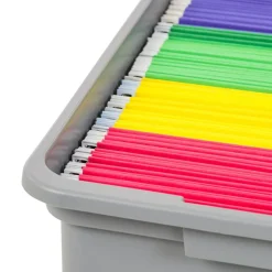 IRIS USA, Plastic Storage Bins/File Boxes, Legal/Letter Size 18" L x 14.18 W x 10.87 H Gray Set of 3