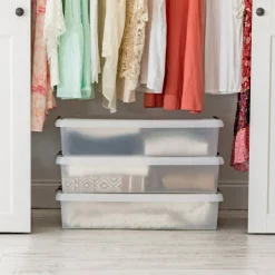 IRIS USA Plastic Under Bed Storage Containers