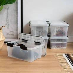 IRIS USA 19qt WEATHERPRO Airtight Plastic Storage Bin with Lid and Seal and Secure Latching Buckles