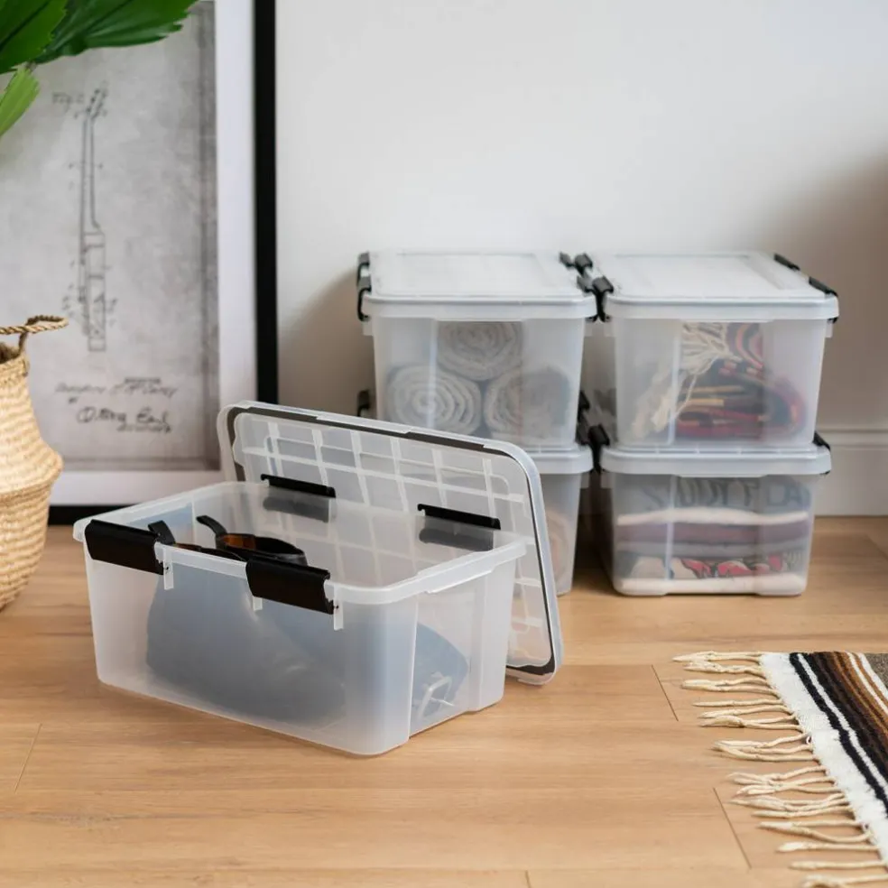 IRIS USA 19qt WEATHERPRO Airtight Plastic Storage Bin with Lid and Seal and Secure Latching Buckles