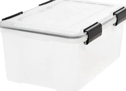 IRIS USA 19qt WEATHERPRO Airtight Plastic Storage Bin with Lid and Seal and Secure Latching Buckles