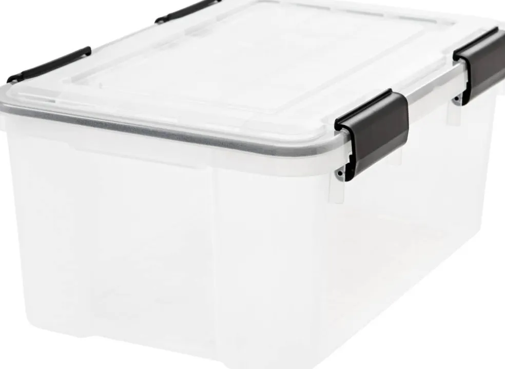 IRIS USA 19qt WEATHERPRO Airtight Plastic Storage Bin with Lid and Seal and Secure Latching Buckles