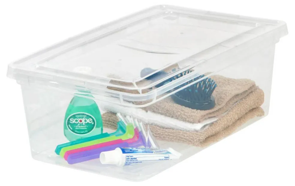 IRIS USA 6 Quart Clear Storage Box, Clear