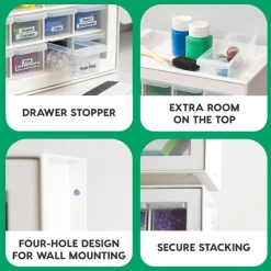 IRIS USA Stackable Storage Cabinet for Hardware Crafts, Small Parts Organizer Drawer, Compartment