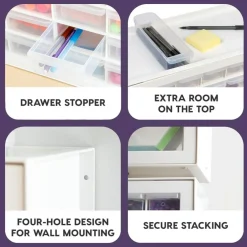 IRIS USA Stackable Storage Cabinet for Hardware Crafts, Small Parts Organizer Drawer, Compartment