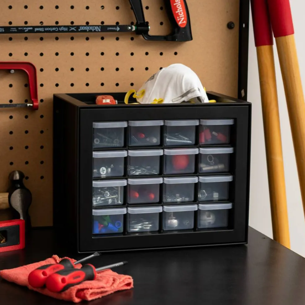 IRIS USA Stackable Storage Cabinet for Hardware Crafts, Small Parts Organizer Drawer, Compartment