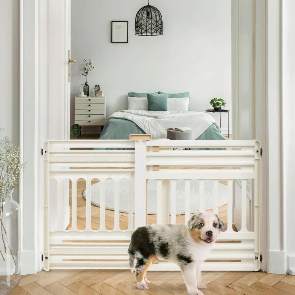 IRIS USA 24 to 39" Plastic Portable Expandable Pet Gate, Safety Gate