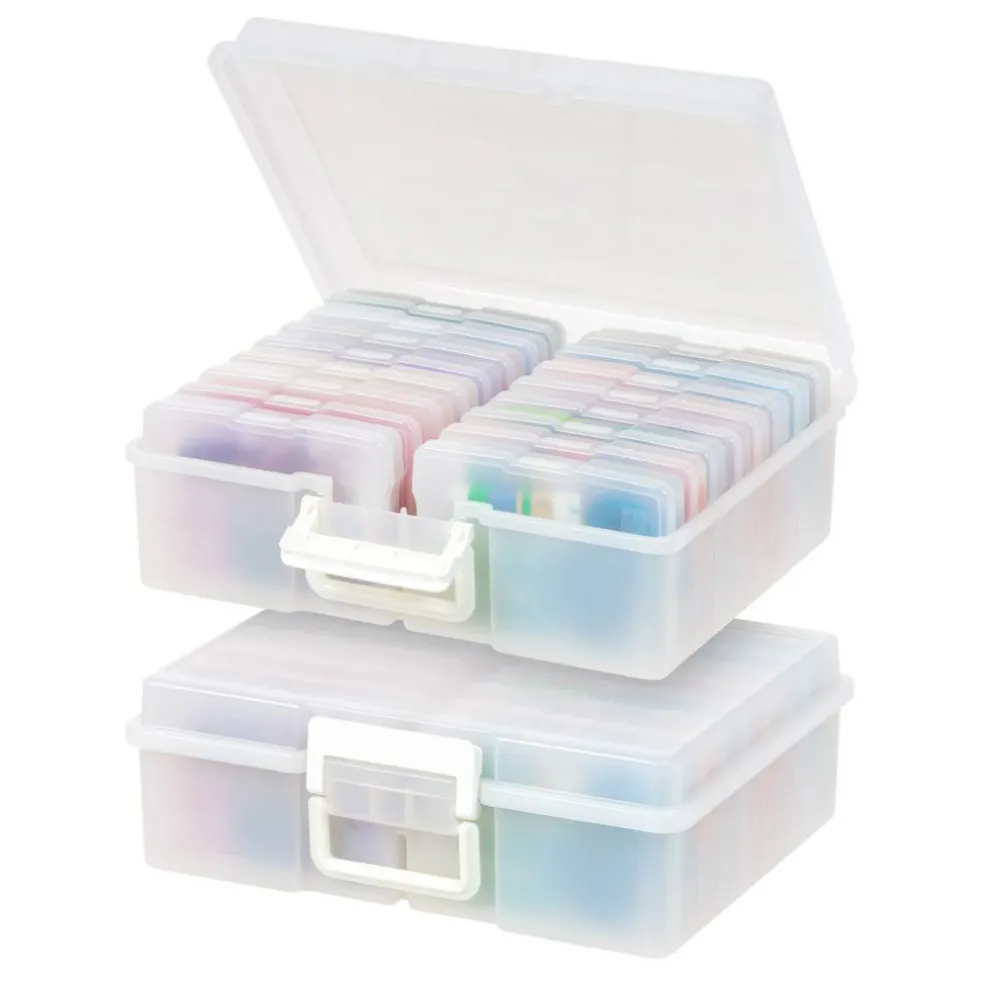 IRIS USA 4” x 6” Photo Storage Box with 16 Keeper Cases