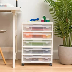 IRIS White 5-Case Scrapbook Cart