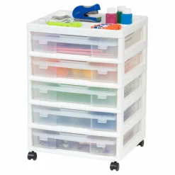 IRIS White 5-Case Scrapbook Cart