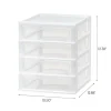IRIS White 4-Drawer Desktop Plastic Drawer Organizer