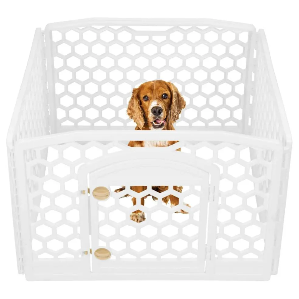 Iris® 4-White Panel Pet Playpen