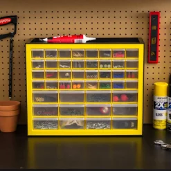 IRIS® Yellow & Black 44-Drawer Parts Cabinet