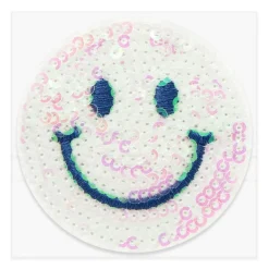 Iron-On & Adhesive Lavender Sequin Smiley Patch by Make Market®