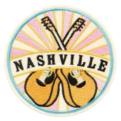 Iron-On & Adhesive Nashville with Guitars Patch by Make Market®