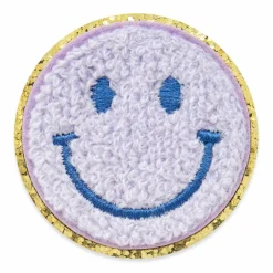 Iron-On & Adhesive Purple Smiley Patch by Make Market®