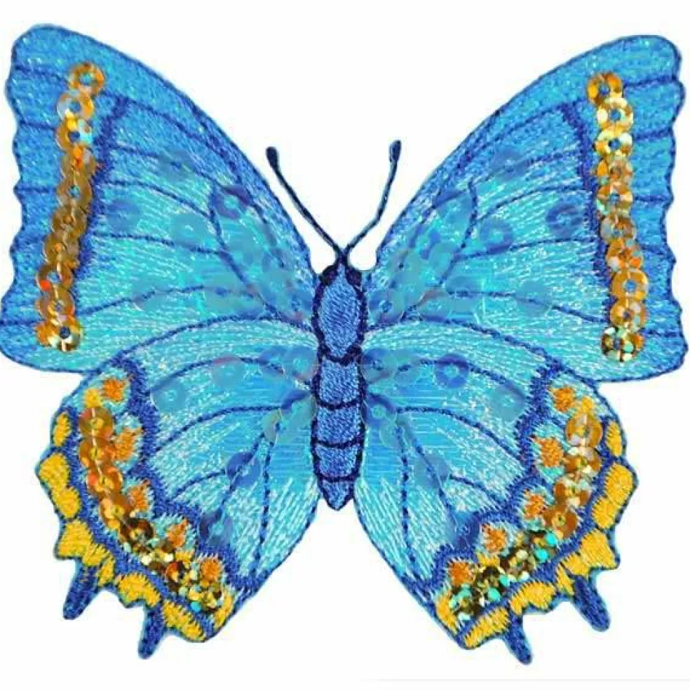Iron-On Embroidered Sequin Butterfly Applique
