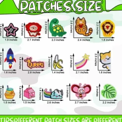 Iron on Patches for Clothing: 100Pcs Random Assorted Styles Funny Patch Repair Embroidered Appliques for Clothes Sew on/Iron on Jackets Backpacks Hat Dress Fabric for DIY Accessories