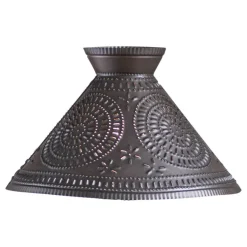 Irvins Country Tinware Betsy Ross Shade with Chisel in Kettle Black