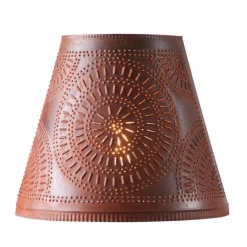 Irvins Country Tinware 14-Inch Fireside Shade with Chisel in Rustic Tin