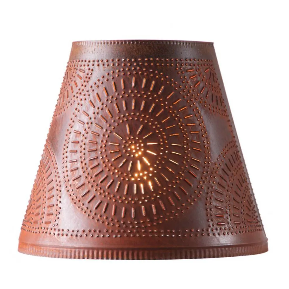 Irvins Country Tinware 14-Inch Fireside Shade with Chisel in Rustic Tin