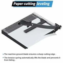 ISDIR Paper Cutter Guillotine, 12 Inch Paper Cutting Board, 12 Sheets Capacity, Heavy Duty Metal Base, Dual Paper Guide Bars, Professional Paper Cutter and Trimmer for Home, Office