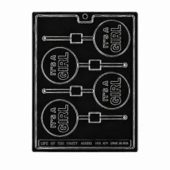 It’s a Girl Lollipop Chocolate Mold – Baby Shower Candy Mold for Favors & Treats