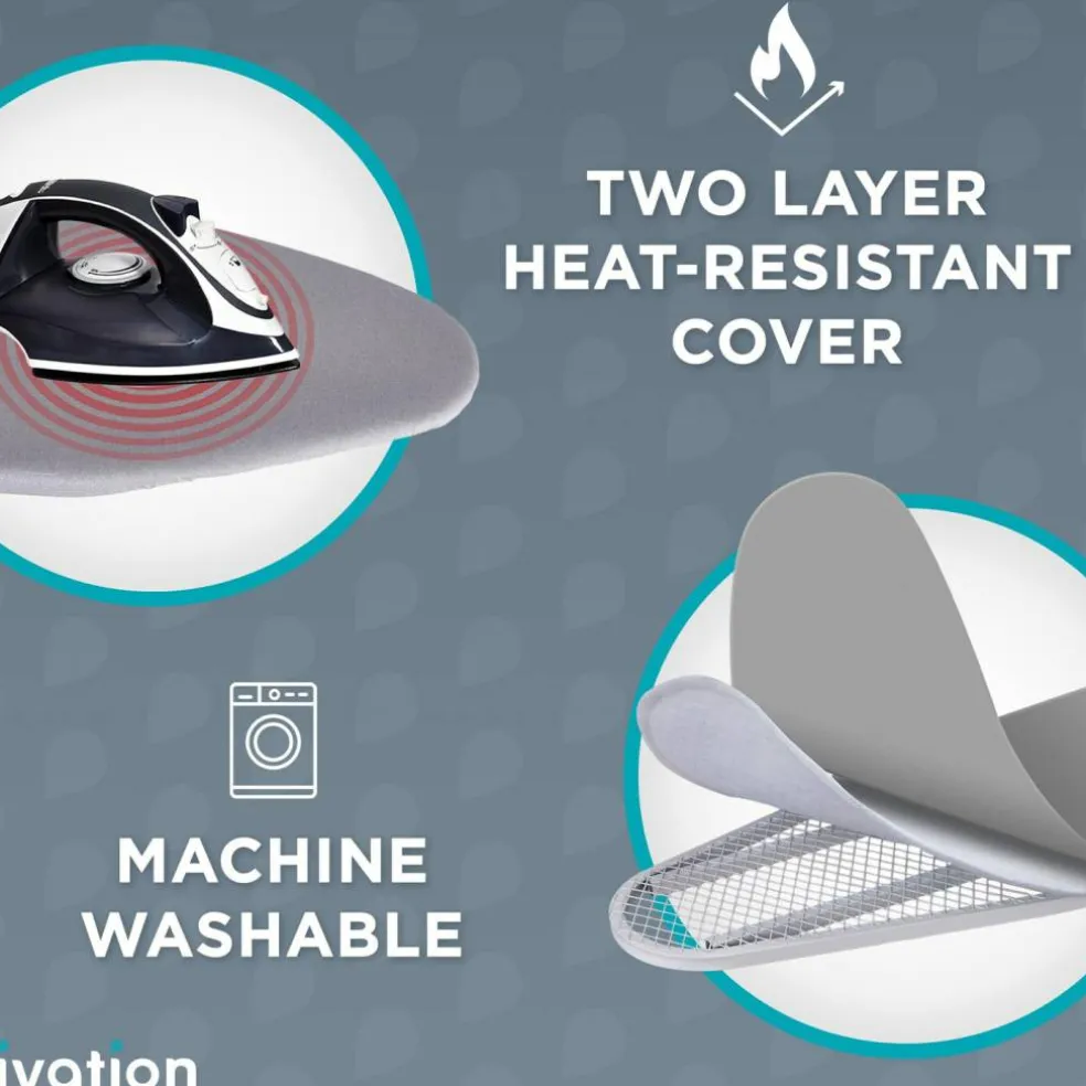 Ivation Foldable Ironing Board Cabinet, Wall-Mount With Mirror
