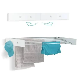 Ivation Retractable Wall Mounted Clothes Drying Rack Foldable Laundry Drying Rack for Clothing