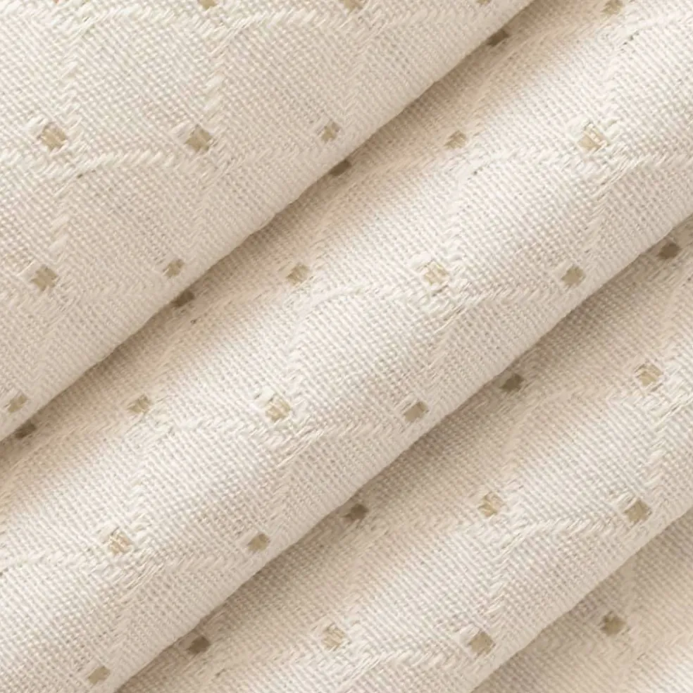 Ivory Fade Resistant Abstract Small Scale Woven Pattern Upholstery Fabric by The Yard - SKU: Jefferson Ivory