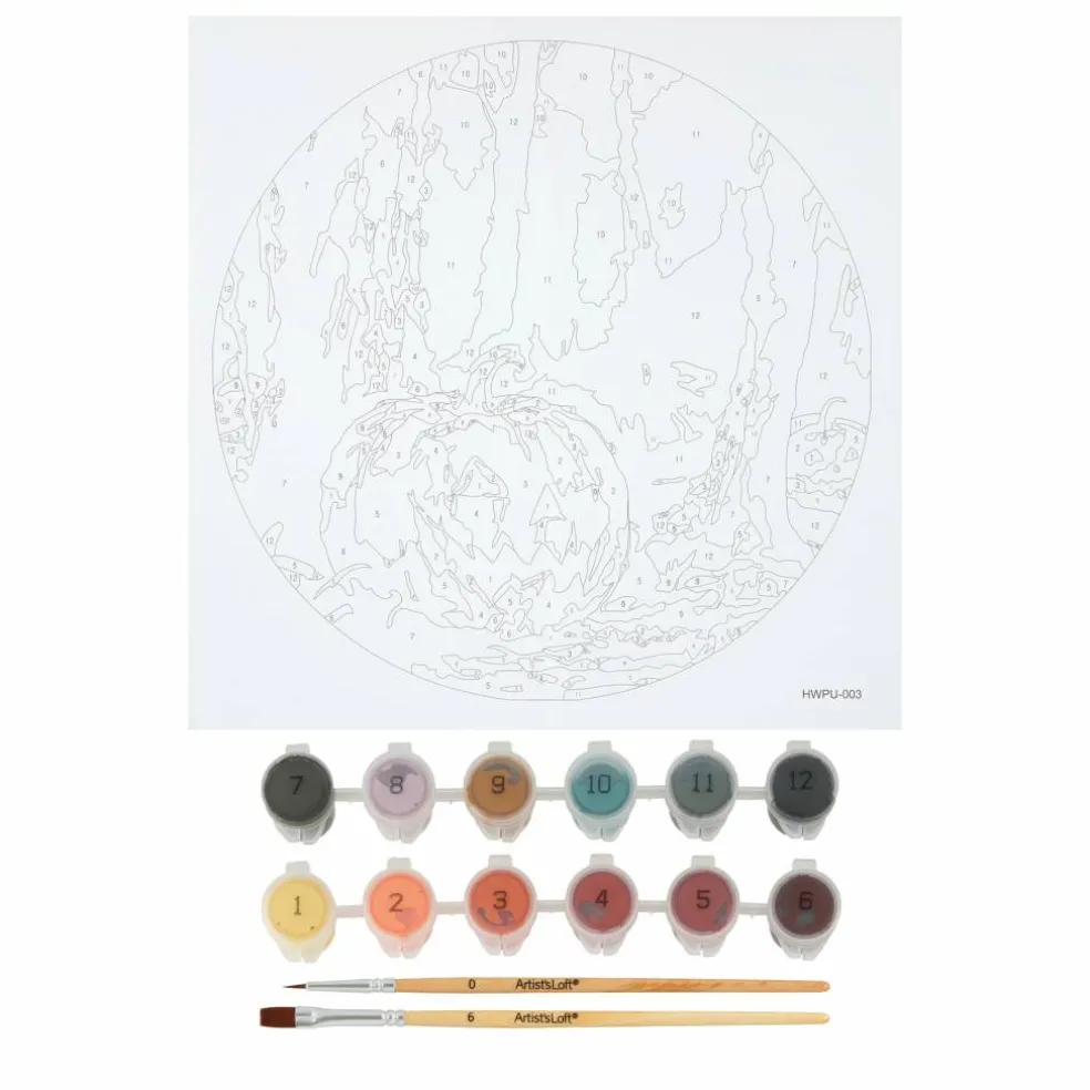8" Jack-o'-Lantern Paint-by-Number Plywood Surface Kit by Artist's Loft®