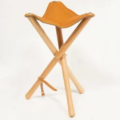 Jack Richeson Wood Stool with Leather Seat