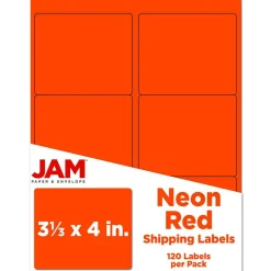 JAM Paper Adhesive Shipping Labels, 3.33