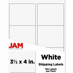 JAM Paper Adhesive Shipping Labels, 3.33