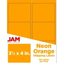 JAM Paper Adhesive Shipping Labels, 3.33