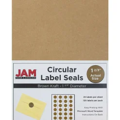 JAM Paper Circular Seal & Rectangular Mailing Address Label Combo Set