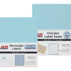 JAM Paper Circular Seal & Rectangular Mailing Address Label Combo Set
