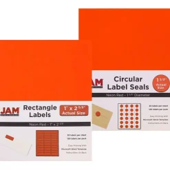 JAM Paper Circular Seal & Rectangular Mailing Address Label Combo Set