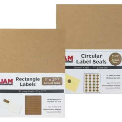 JAM Paper Circular Seal & Rectangular Mailing Address Label Combo Set