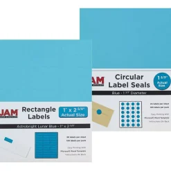 JAM Paper Circular Seal & Rectangular Mailing Address Label Combo Set